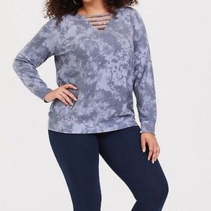 TORRID TIEDYE STRAPPY FRONT PULLOVER 3x